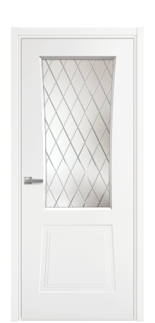 Дверь межкомнатная Dino 2 Цвет Белый Покрытие Эмаль  Наличник L 50 Цена 37130