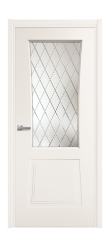 Дверь межкомнатная Dino 2 Цвет Молочный Покрытие Эмаль  Наличник L 50 Цена 42130