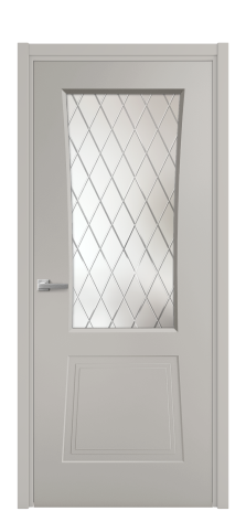 Дверь межкомнатная Dino 2 Цвет Серый Шелк Покрытие Эмаль  Наличник L 50 Цена 42130