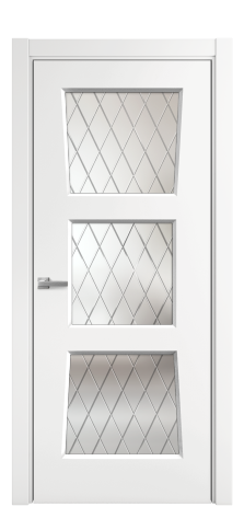 Дверь межкомнатная Dino 3 Цвет Белый Покрытие Эмаль  Наличник L 75 Цена 33880