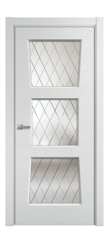 Дверь межкомнатная Dino 3 Цвет Облачный Brash Покрытие Эмаль брашированная  Наличник L 75 Цена 44400