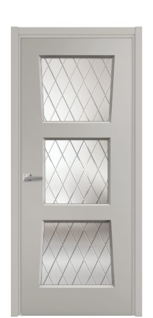 Дверь межкомнатная Dino 3 Цвет Серый Шелк Покрытие Эмаль  Наличник L 50 Цена 42200