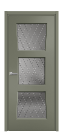Дверь межкомнатная Dino 3 Цвет Зеленый Покрытие Эмаль  Наличник L 50 Цена 42750