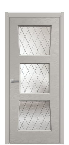 Дверь межкомнатная Dino 3 Цвет Серый Шелк Brash Покрытие Эмаль брашированная  Наличник L 50 Цена 49150