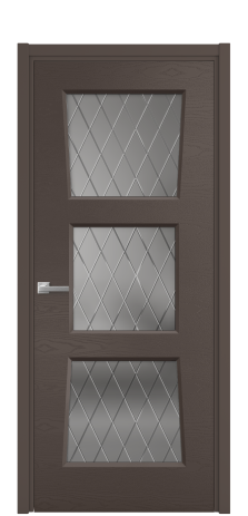 Дверь межкомнатная Dino 3 Цвет Коричневый Brash Покрытие Эмаль брашированная  Наличник L 50 Цена 49700