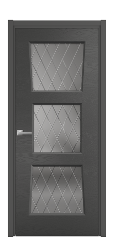 Дверь межкомнатная Dino 3 Цвет Антрацит Brash Покрытие Эмаль брашированная  Наличник L 50 Цена 49700