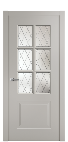 Дверь межкомнатная Paulo 1 Цвет Серый Шелк Покрытие Эмаль  Наличник L 75 Цена 38430