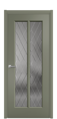 Дверь межкомнатная Paulo 4 Цвет Зеленый Покрытие Эмаль  Наличник L 50 Цена 44758