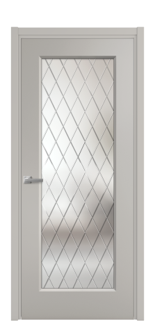 Дверь межкомнатная Рино 1 Цвет Серый Шелк Покрытие Эмаль  Наличник L 50 Цена 42765