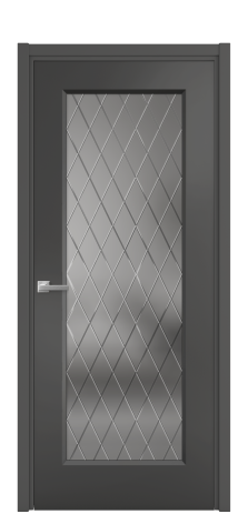 Дверь межкомнатная Rino 1 Цвет Антрацит Покрытие Эмаль  Наличник L 50 Цена 44758