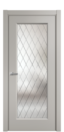 Дверь межкомнатная Rino 1 Цвет Серый Шелк Покрытие Эмаль  Наличник L 75 Цена 34595