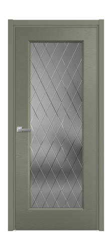 Дверь межкомнатная Rino 1 Цвет Зеленый Brash Покрытие Эмаль брашированная  Наличник L 50 Цена 50615