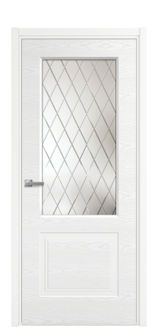 Дверь межкомнатная Rino 2 Цвет Белый Brash Покрытие Эмаль брашированная  Наличник L 50 Цена 49080