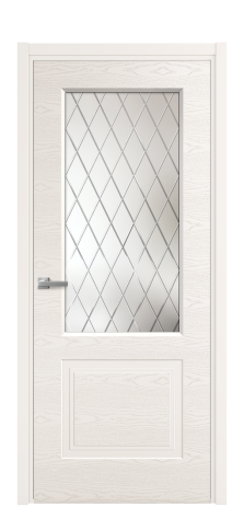 Дверь межкомнатная Rino 2 Цвет Молочный Brash Покрытие Эмаль брашированная  Наличник L 50 Цена 49080