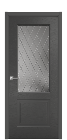 Дверь межкомнатная Rino 2 Цвет Антрацит Brash Покрытие Эмаль брашированная  Наличник L 50 Цена 50415