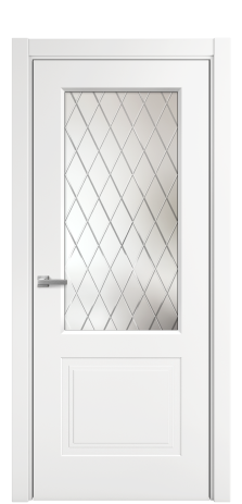 Дверь межкомнатная Рино 2 Цвет Белый Покрытие Эмаль  Наличник L 75 Цена 41980