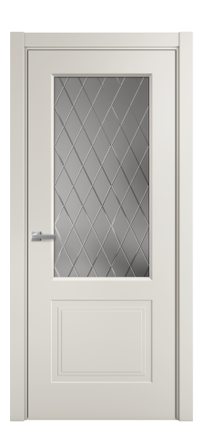 Дверь межкомнатная Рино 2 Цвет Дымчатый Покрытие Эмаль  Наличник L 75 Цена 43315