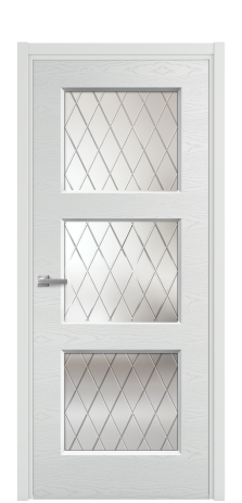 Дверь межкомнатная Рино 3 Цвет Облачный Brash Покрытие Эмаль брашированная  Наличник L 50 Цена 45950