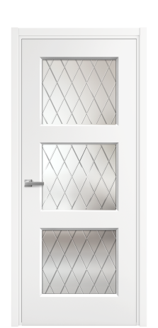 Дверь межкомнатная Rino 3 Цвет Белый Покрытие Эмаль  Наличник L 50 Цена 37200