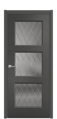 Дверь межкомнатная Rino 3 Цвет Антрацит Brash Покрытие Эмаль брашированная  Наличник L 50 Цена 49700