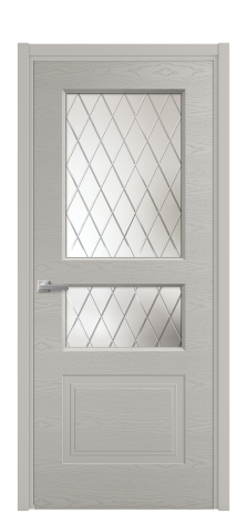 Дверь межкомнатная Рино 4 Цвет Серый Шелк Brash Покрытие Эмаль брашированная  Наличник L 50 Цена 45950