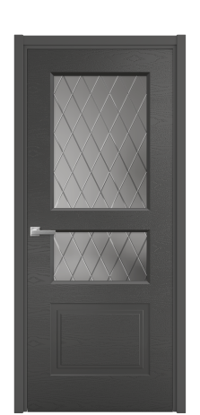 Дверь межкомнатная Рино 4 Цвет Антрацит Brash Покрытие Эмаль брашированная  Наличник L 50 Цена 46500