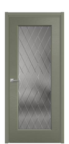 Дверь межкомнатная Плэйн 1 Цвет Зеленый Brash Покрытие Эмаль брашированная  Наличник L 50 Цена 46415