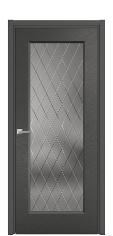 Дверь межкомнатная Плэйн 1 Цвет Антрацит Brash Покрытие Эмаль брашированная  Наличник L 50 Цена 46415