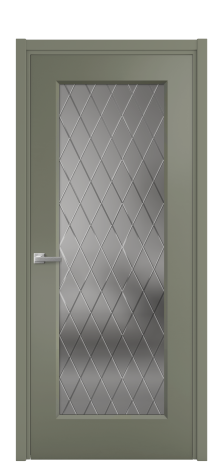 Дверь межкомнатная Plain 1 Цвет Зеленый Покрытие Эмаль  Наличник L 50 Цена 42515
