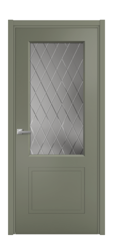Дверь межкомнатная Плэйн 2 Цвет Зеленый Покрытие Эмаль  Наличник L 50 Цена 42768