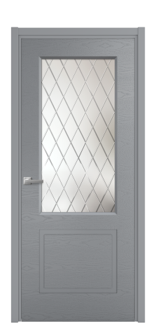 Дверь межкомнатная Plain 2 Цвет Гриджио Brash Покрытие Эмаль брашированная  Наличник L 50 Цена 47875