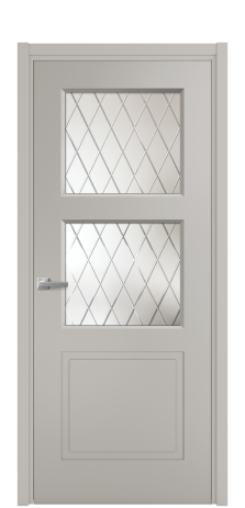 Дверь межкомнатная Plain 3 Цвет Серый Шелк Покрытие Эмаль  Наличник L 50 Цена 41050