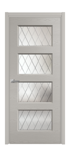 Дверь межкомнатная Plain 4 Цвет Серый Шелк Brash Покрытие Эмаль брашированная  Наличник L 50 Цена 47900