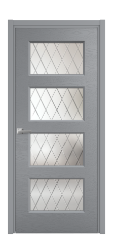 Дверь межкомнатная Plain 4 Цвет Гриджио Brash Покрытие Эмаль брашированная  Наличник L 50 Цена 47900