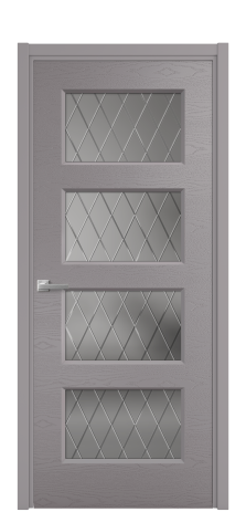 Дверь межкомнатная Plain 4 Цвет Ирис Brash Покрытие Эмаль брашированная  Наличник L 50 Цена 48450