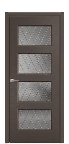 Дверь межкомнатная Plain 4 Цвет Коричневый Brash Покрытие Эмаль брашированная  Наличник L 50 Цена 48450