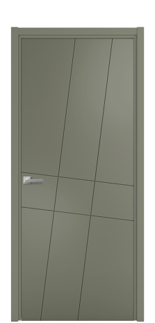 Дверь межкомнатная Twist 02 Цвет Зеленый Покрытие Эмаль  Наличник L 50 Цена 40668