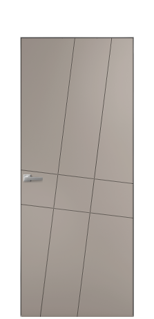 Дверь межкомнатная Твист 02 Цвет Какао Покрытие Эмаль  Наличник Скрытый короб хром Цена 39450