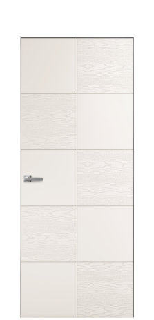 Дверь межкомнатная Linea 03 Цвет Молочный Brash Покрытие Эмаль брашированная  Наличник Скрытый короб хром Цена 63460