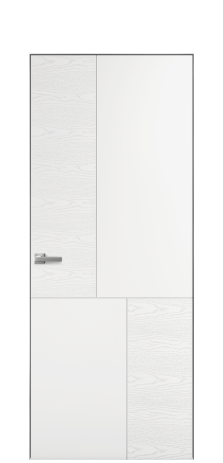 Дверь межкомнатная Linea 04 Цвет Белый Brash Покрытие Эмаль брашированная  Наличник Скрытый короб хром Цена 46300