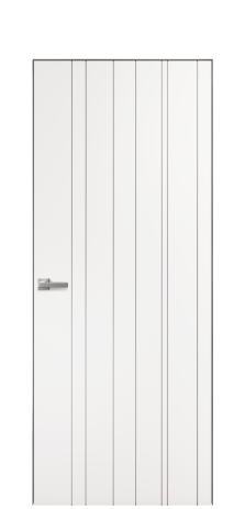 Дверь межкомнатная Lingo 02 Цвет Вайт Покрытие ПВХ SOFT (ПЭТ) Наличник Скрытый короб хром Цена 47000