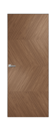 Дверь межкомнатная Unit 01 Цвет Американский Орех Покрытие Шпон натуральный  Наличник Скрытый короб хром Цена 70050