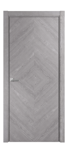 Дверь межкомнатная Unit 02 Цвет Дуб Кварц Покрытие Шпон натуральный  Наличник L 75 Цена 58050