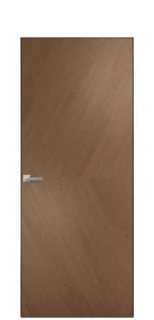 Дверь межкомнатная Unit 03 Цвет Дуб Кварц Покрытие Шпон натуральный  Наличник Скрытый короб хром Цена 69010