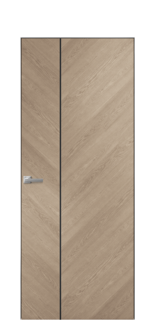 Дверь межкомнатная Unit Slot 10-111 Цвет Дуб Песочный Покрытие Шпон натуральный  Наличник Скрытый короб хром Цена 74010