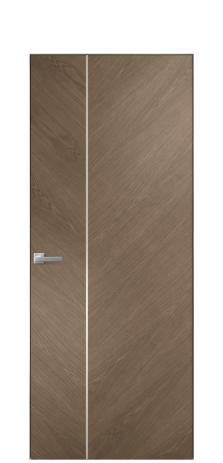 Дверь межкомнатная Unit Slot 10-111 Цвет Дуб Мускат Покрытие Шпон натуральный  Наличник Скрытый короб хром Цена 74310