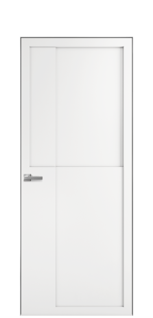 Дверь межкомнатная Podio 02 Цвет Белый Покрытие Эмаль  Наличник Скрытый короб хром Цена 66610