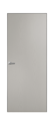 Дверь межкомнатная Porte 39-00 Цвет Ясень Серый Шелк Покрытие Шпон крашеный вертикаль Наличник Скрытый короб хром Цена 49320