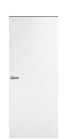 Дверь межкомнатная Porte 39-00 Цвет Ясень Белый Покрытие Шпон крашеный диагональ Наличник Скрытый короб хром Цена 54725