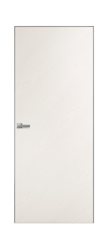 Дверь межкомнатная Porte 39-00 Цвет Ясень Молочный Покрытие Шпон крашеный диагональ Наличник Скрытый короб хром Цена 54725